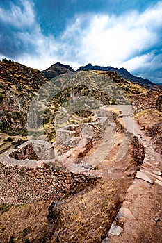Mountanious Pisac lsndscape in Peru