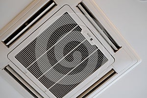 mounted cassette air conditioner on ceiling. ventilation system