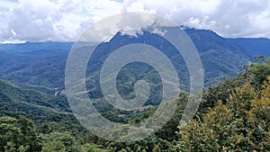 Mounten and cloudy sky