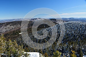 Mountian hiking trail winter landscape photo