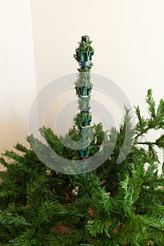 Mounting artificial Christmas tree
