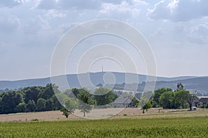 Mounts of the Holy Cross, the second highest peak is visible .