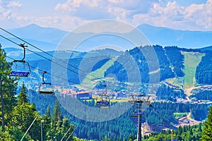 The Mounts Hoverla and Petros from Bukovel, Carpathians, Ukraine