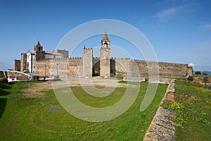 Mourao castle facade entrance with tower in Alentejo, Portugal photo