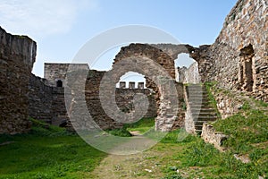 Mourao castle ruin interior historic building in Alentejo, Portugal photo