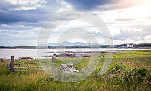 Mourne Mountains seen from Kearney Point, near Strangford Lough, Northern Ireland