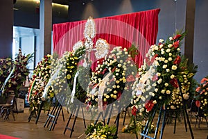 The mourning ceremony for the victims of the collapse of bridge Morandi and flowers