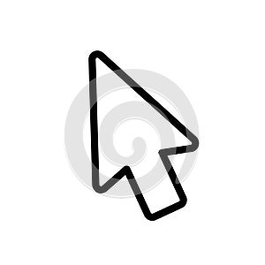 Mouse arrow click. Computer mouse pointer icon. Black cursor isolated on white background. Click here. Link web. Internet