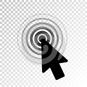 Mouse arrow click. Computer mouse pointer icon. Black cursor isolated on white background. Click here. Link web. Internet