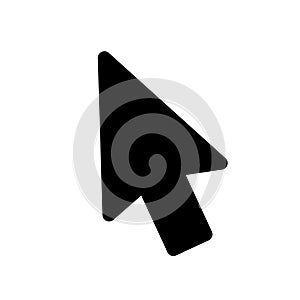 Mouse arrow click. Computer mouse pointer icon. Black cursor isolated on white background. Click here. Link web. Internet