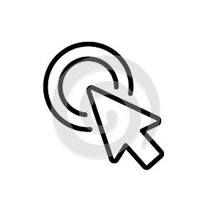 Mouse arrow click. Computer mouse pointer icon. Black cursor isolated on white background. Click here. Link web. Internet