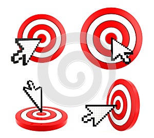 Mouse arrow cursor pointing at the target