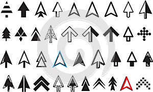 Mouse arrow cursors icons set.Vector illustration.