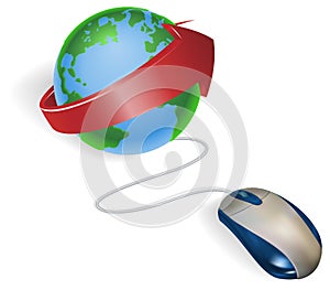 Mouse and arrow globe