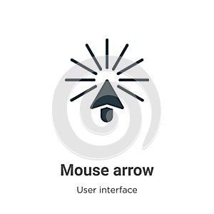 Mouse arrow vector icon on white background. Flat vector mouse arrow icon symbol sign from modern user interface collection for