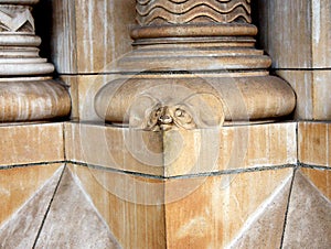 Mouse on base of column at Natural History Museum in London