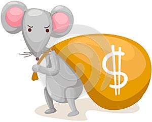 mouse carry bag with money