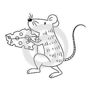 A Mouse Carrying Cheese Colorless