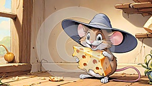 Mouse cheese rat food rodent pest animal hat