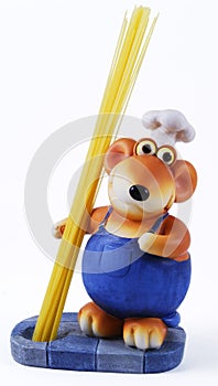 Mouse Chef with Spaghetti