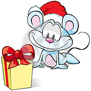 Mouse with Christmas present