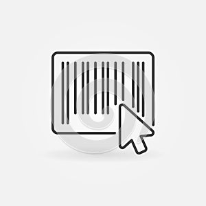 Mouse click on barcode icon in thin line style