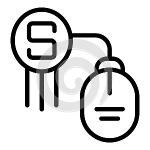 Mouse click button icon outline vector. Data blog