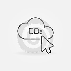 Mouse Click on Carbon Dioxide line concept vector icon