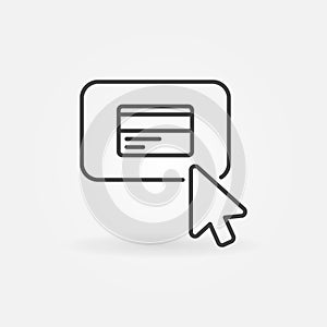 Mouse Click on Credit Card Button outline vector icon