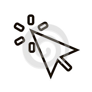 Mouse click cursor icon in trendy flat style isolated. Eps 10.