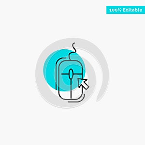 Mouse, Click, Internet, Online, Shopping turquoise highlight circle point Vector icon