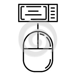 Mouse click online ticket icon, outline style
