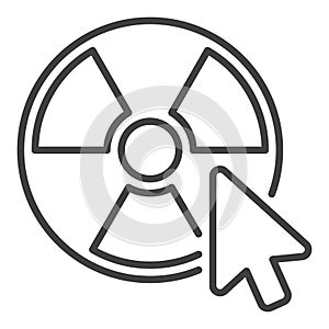 Mouse Click on Radiation symbol vector icon or symbol in outline style