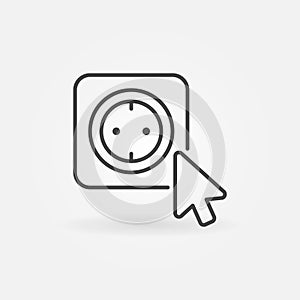 Mouse click on smart socket vector outline icon