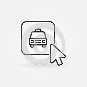 Mouse Click on Taxi Button vector concept outline icon