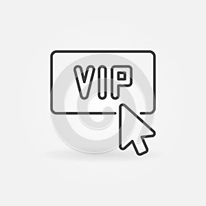 Mouse click on VIP button vector concept outline icon