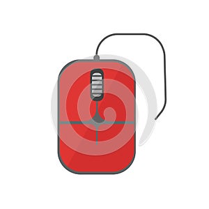 Mouse clicker icon vector sign and symbol isolated on white back