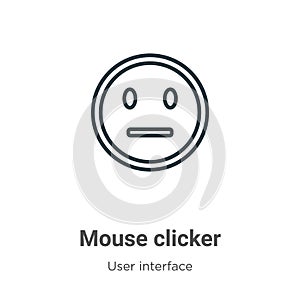 Mouse clicker outline vector icon. Thin line black mouse clicker icon, flat vector simple element illustration from editable user