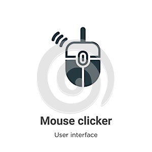 Mouse clicker vector icon on white background. Flat vector mouse clicker icon symbol sign from modern user interface collection