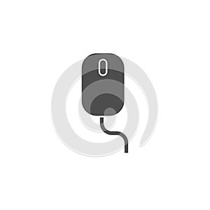 mouse computer black solid style icon vector illustration