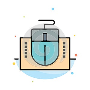 Mouse, Computer, Hardware, Education Abstract Flat Color Icon Template