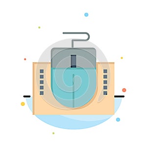 Mouse, Computer, Hardware, Education Abstract Flat Color Icon Template