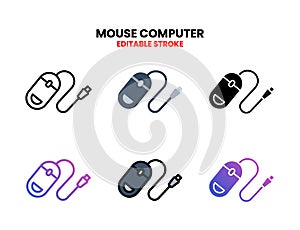 Mouse computer icon set with different style