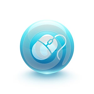 Mouse computer icon sphere