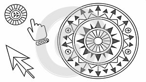 Mouse cursor and click icon, computer interface symbol vector design Generative AI