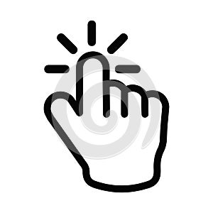 Mouse cursor hand icon black line sign