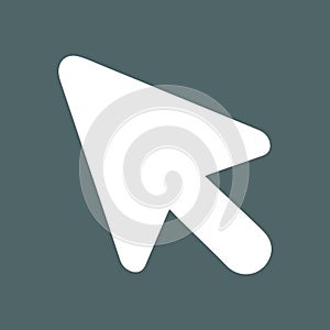 Mouse cursor icon. For websites and apps. Image on grey background. Flat line vector illustration.