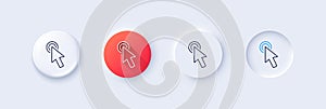 Mouse cursor line icon. Click action sign. Line icons. Vector