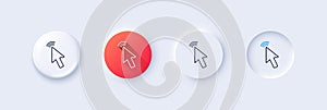 Mouse cursor line icon. Click action sign. Line icons. Vector