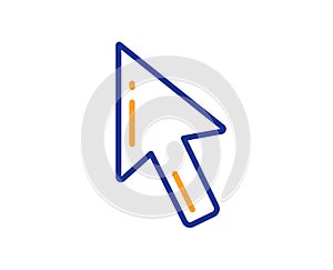 Mouse cursor line icon. Click action sign. Vector